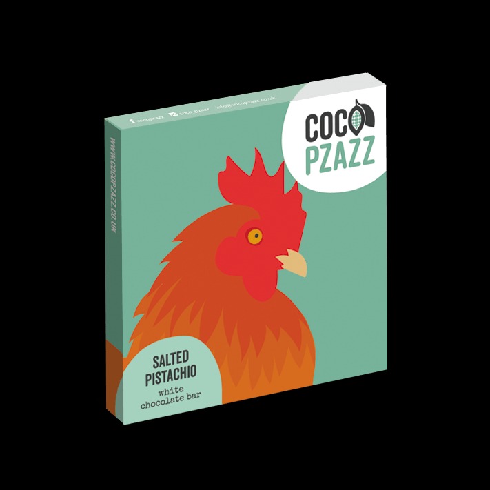 Salted Pistachio White Chocolate Bar 80g - Coco Pzazz image 1