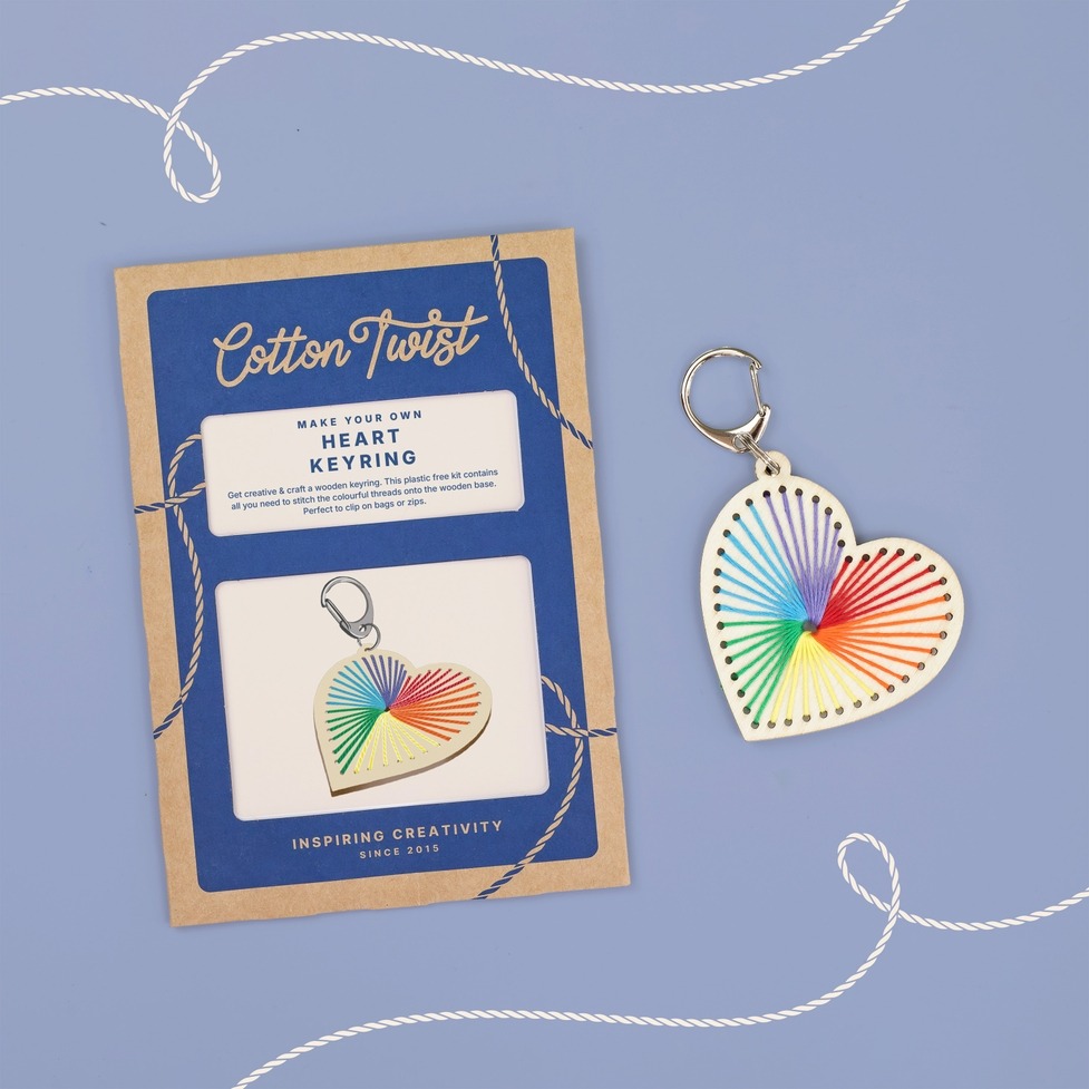 Make Your Own Heart Keyring - Cotton Twist image 1