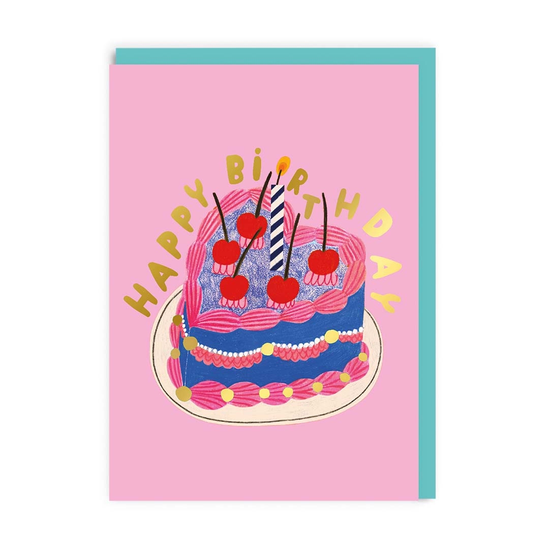 Happy Birthday Heart Cake Card - Daria Solak image 1