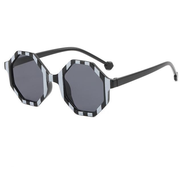 Kids Sunglasses - Black & White Striped image 1