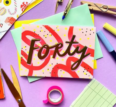 40 Forty Gold Pattern Card - Kerrie Illustrates image 1