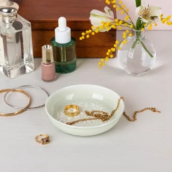 Enamel Trinket Dish - Light Grey - Rex London image 1