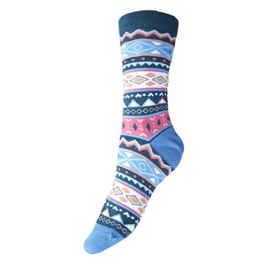 Multi Fairisle Design Bamboo Socks - Gemjar image 1