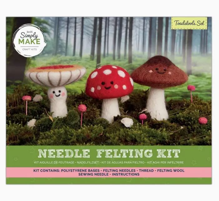 Toadstool Set Needle Felting Kit - West Design Products image 1