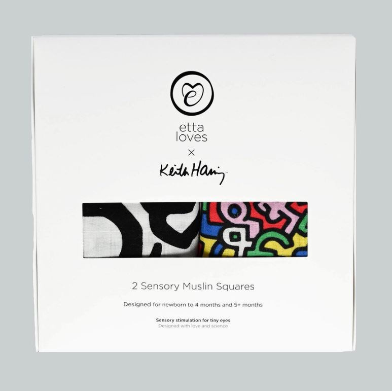Sensory Muslin 2 Pack - Etta Loves x Keith Haring image 1