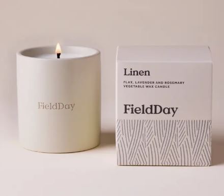 Linen Stoneware Refillable Candle - Field Day image 1