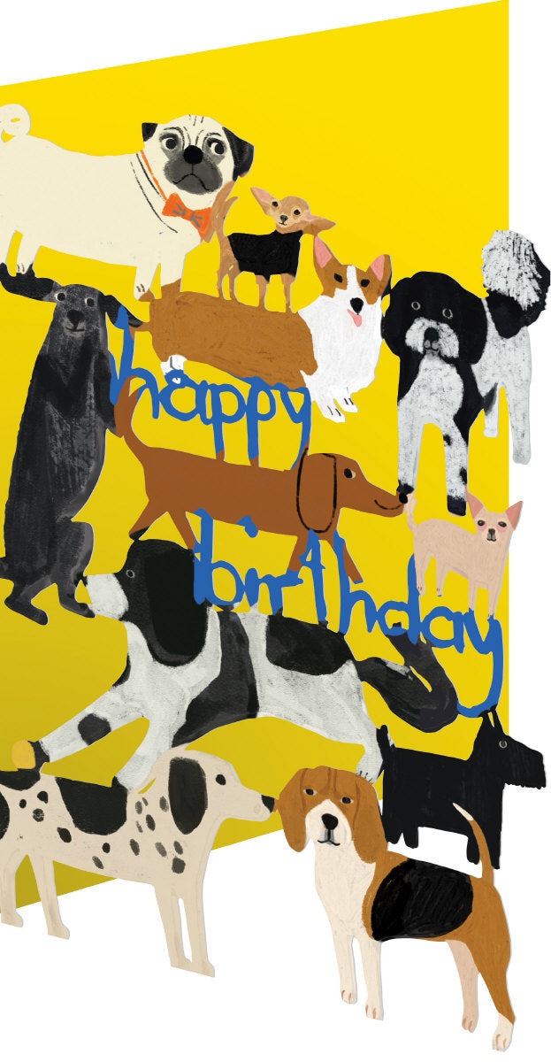 Happy Birthday Yellow Dogs Cut Out - Roger La Borde image 1
