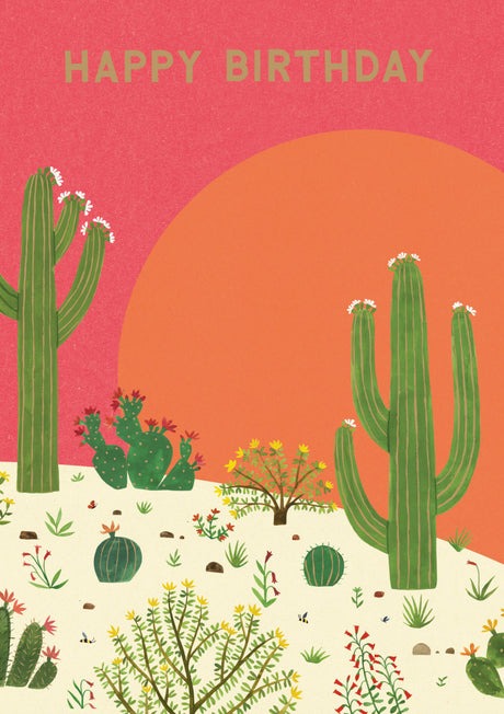 Happy Birthday Cactus Scene Card - Roger La Borde image 1