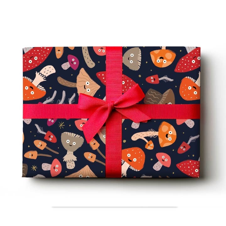 Mushroom Faces Gift Wrap image 1