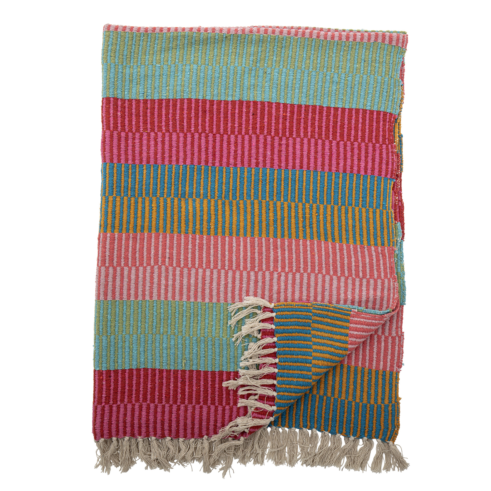 Isnel Green & Pink Throw - Bloomingville image 1
