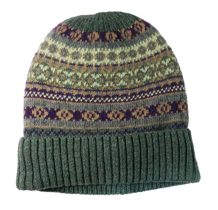 Green Fleece-Lined Fairisle Wool Blend Hat - Gemjar image 1