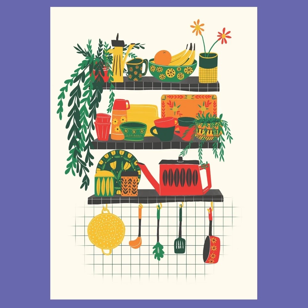 Retro Shelves Print - Sophie Colette image 1