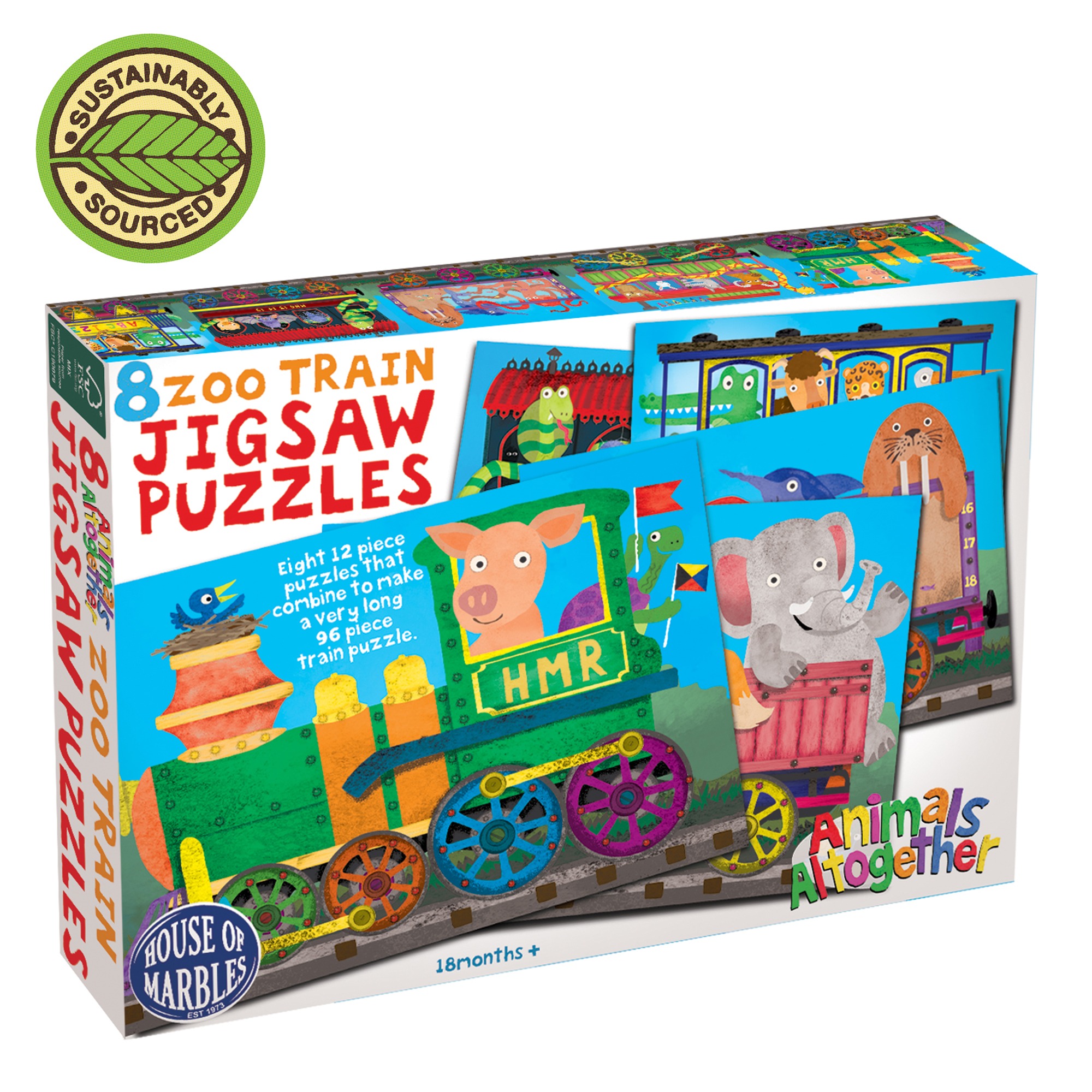 Zoo Train Jigsaw Puzzles - House of Marbles image 1