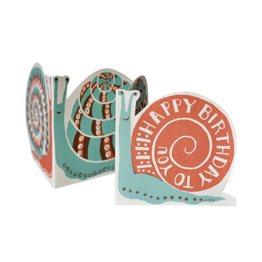 Birthday Snail Mail Square Concertina Card - Cambridge Imprint image 1