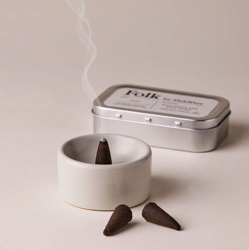 Stoneware Incense Burner - Field Day, Folk image 1
