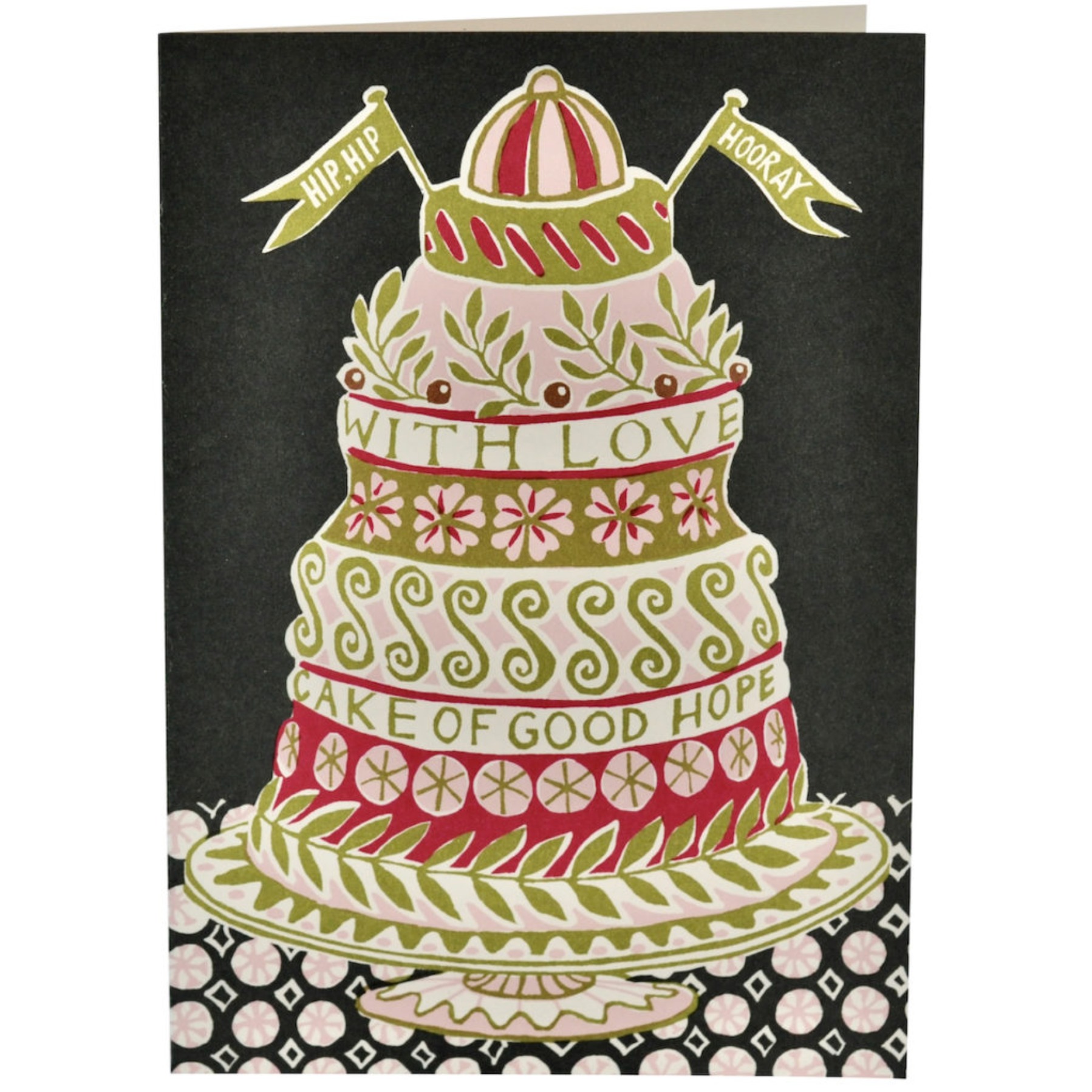 Large Card Cake Of Good Hope green - With Love - Cambridge Imprint image 1