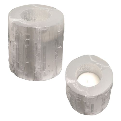 Round Selenite Tealight Holder image 1