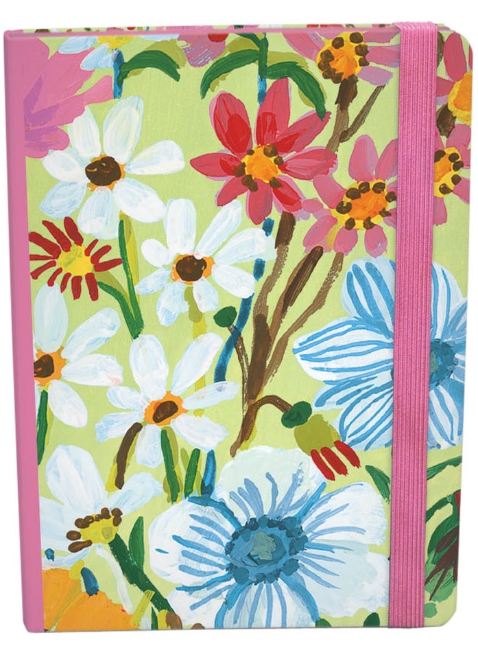 A5 Journal With Elastic - Green Floral image 1