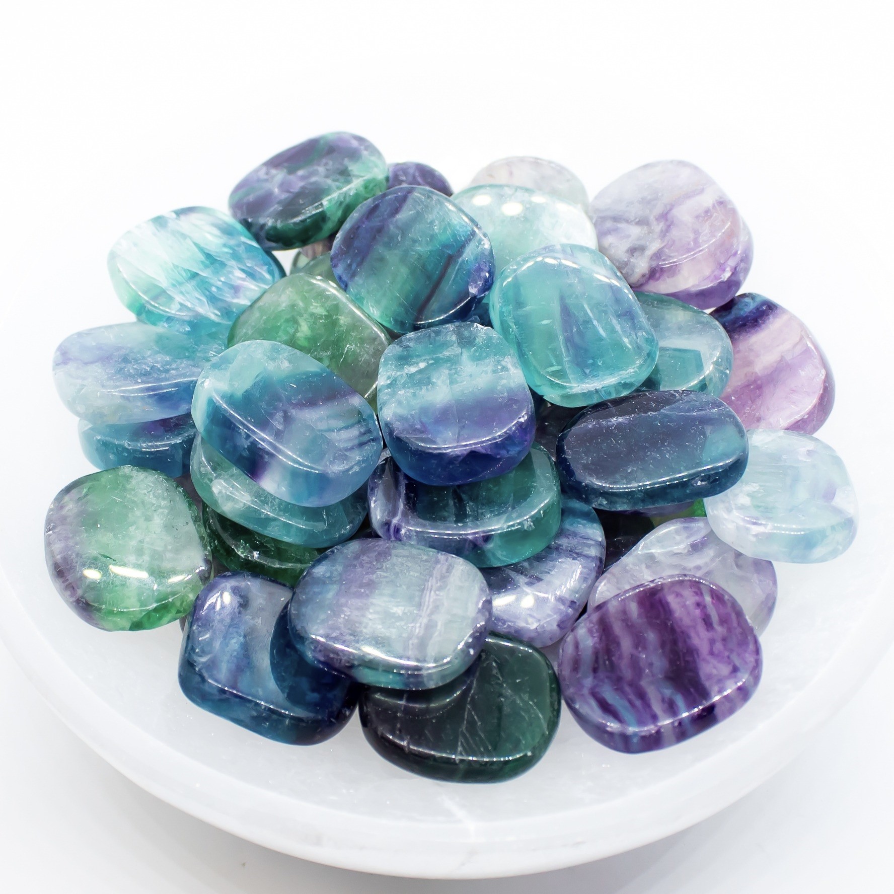 Small Rainbow Fluorite Flat Stone - Stone of Clarity image 1