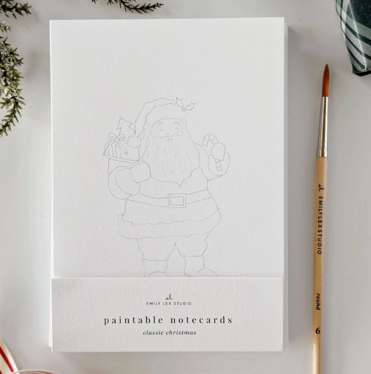 Classic Christmas Paintable Notecards - Emily Lex Studio image 1