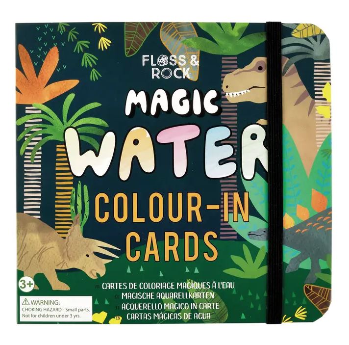 Dinosaur Magic Water Colour-in Cards - Floss & Rock image 1