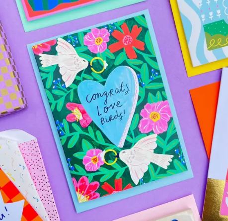 Congrats Love Birds Card - Kerrie Illustrates image 1