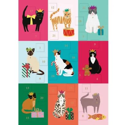 Cosy Cats Checkerboard Advent Calendar Card - Roger La Borde image 1