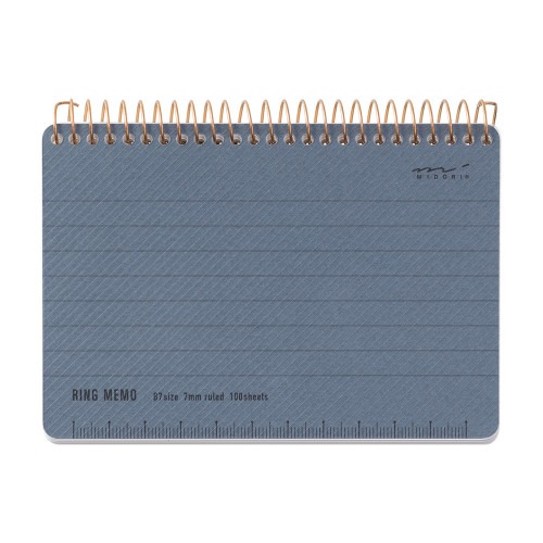 Midori Ring Memo Pad - Basic Blue - Stone Marketing Ltd image 1