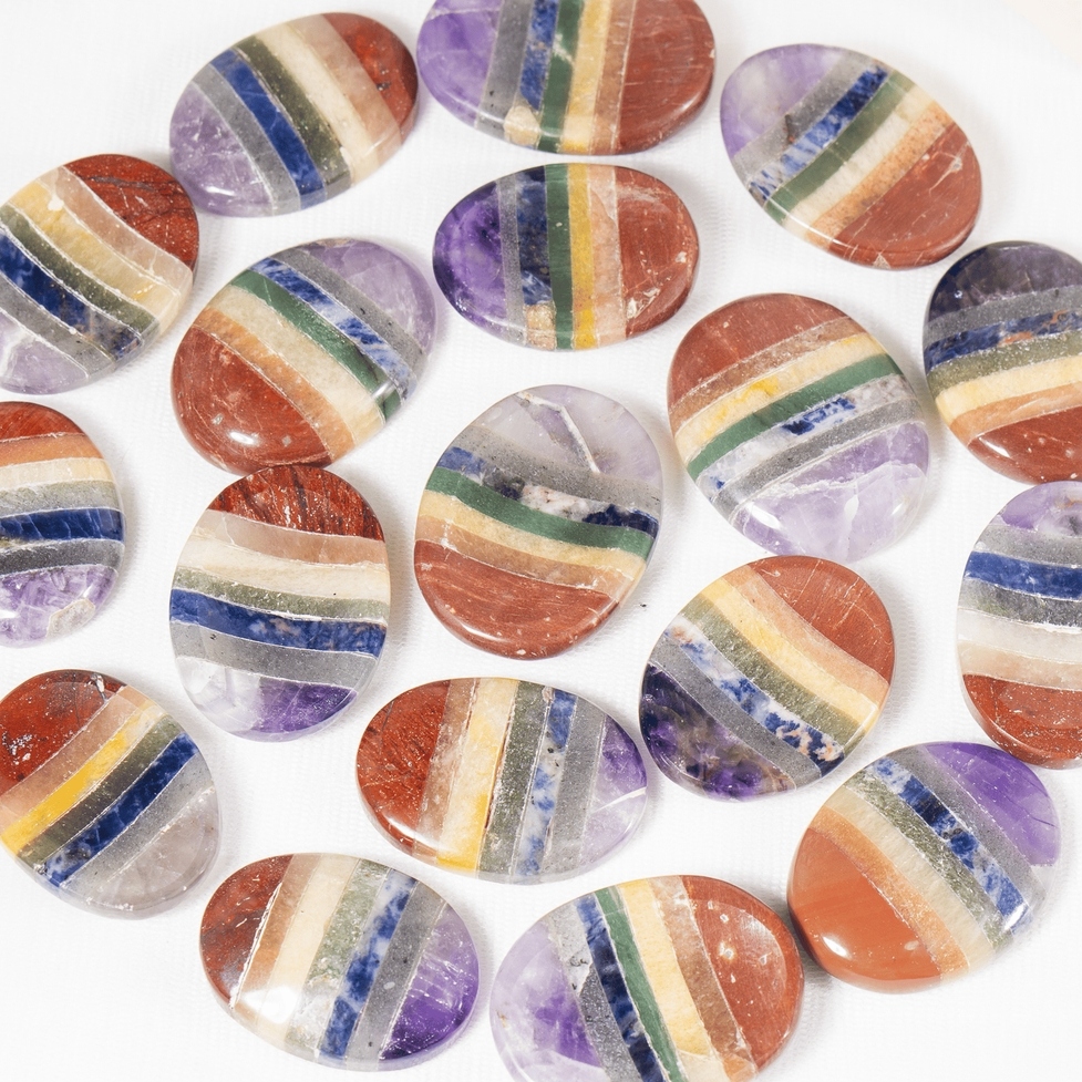 Bonded Chakra Thumbstone - Worry Stone copy image 1