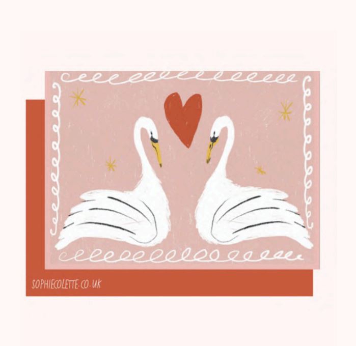 Swans In Love Card - Sophie Colette image 1
