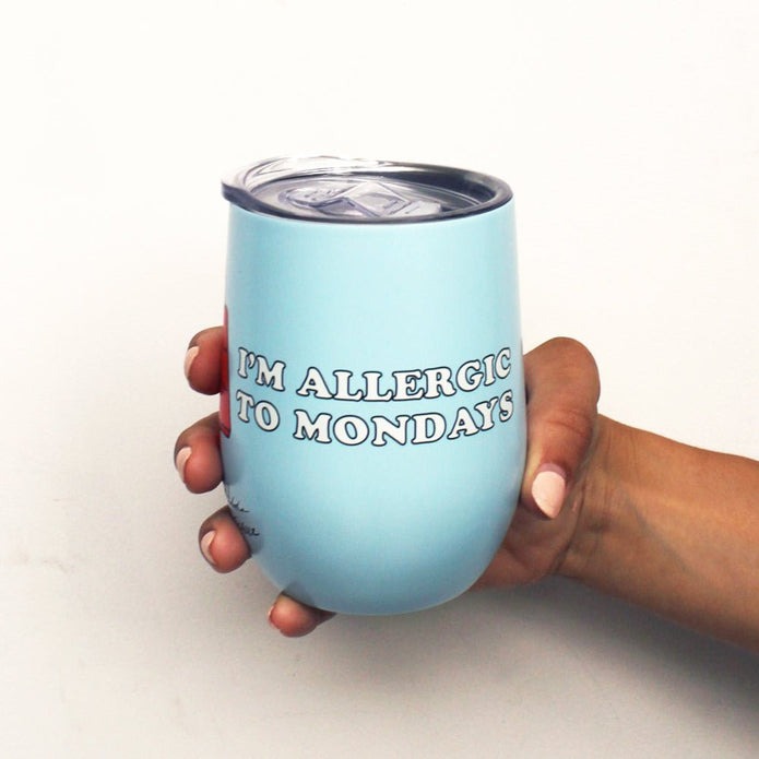 Peanuts - I'm Allergic To Mondays Thermal Cup Flask - House of Disaster image 1