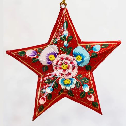 Red Trellis 3D Star Bauble - Arthur Cameron image 1