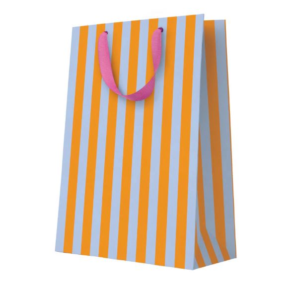Orange & Blue Stripe Large Gift Bag - Ohh Deer image 1