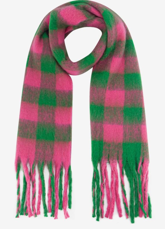 Joey Green & Pink Check Heavyweight Scarf - Sarta image 1