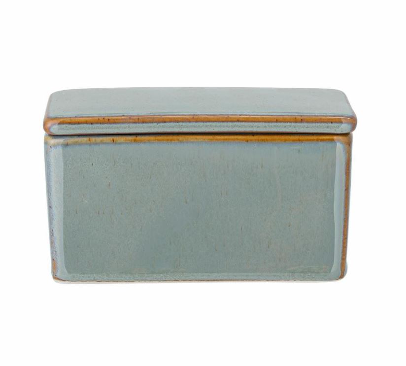 Pixie Green Stoneware Butter Dish - Bloomingville image 1