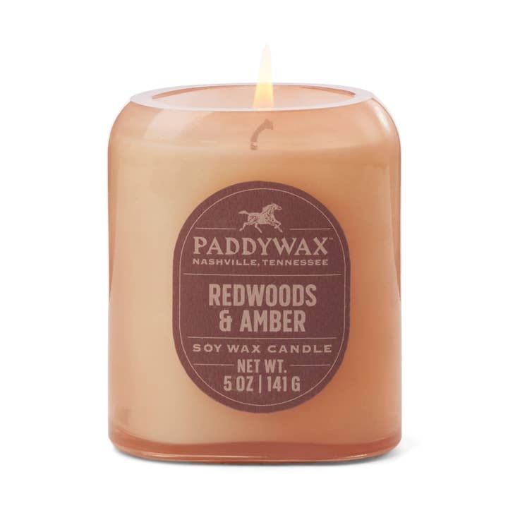 Pink Glass Candle - 142g - Redwoods & Amber - Designworks Collective image 1