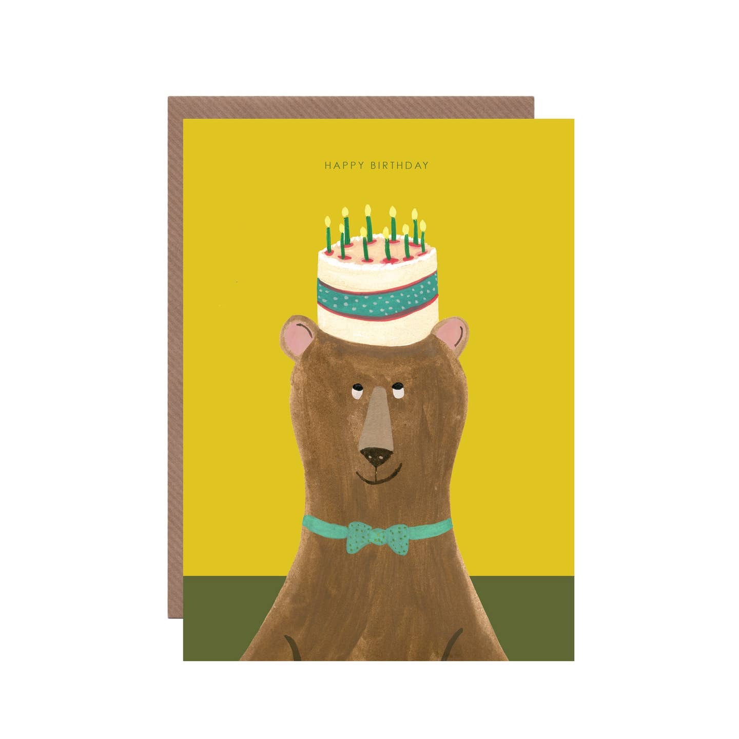 Cake On Bear Birthday Card - Hutch Cassidy image 1