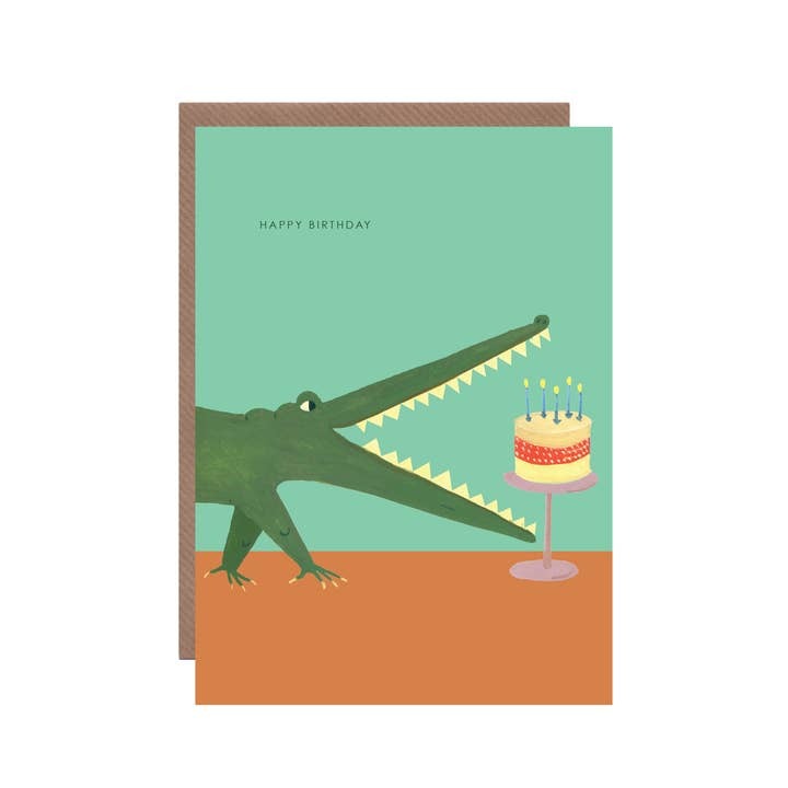 Happy Birthday Crocodile Card - Hutch Cassidy image 1