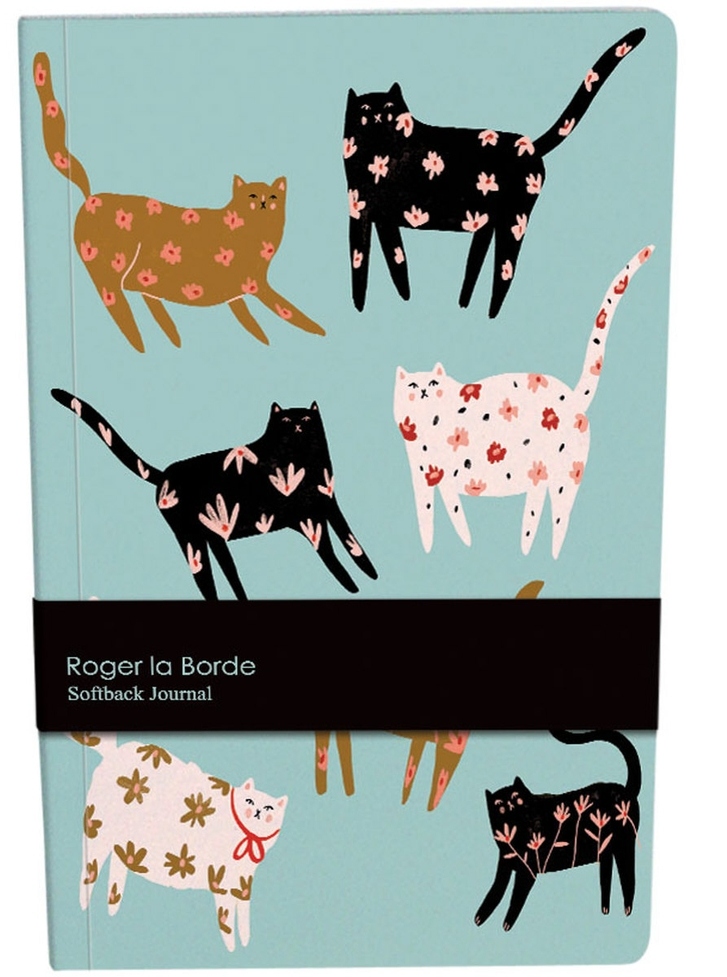 A5 Softback Notebook - Blue Cats image 1