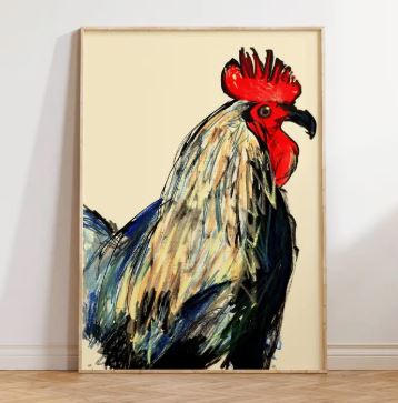 Rooster Chicken A3 Print - Majukooo image 1