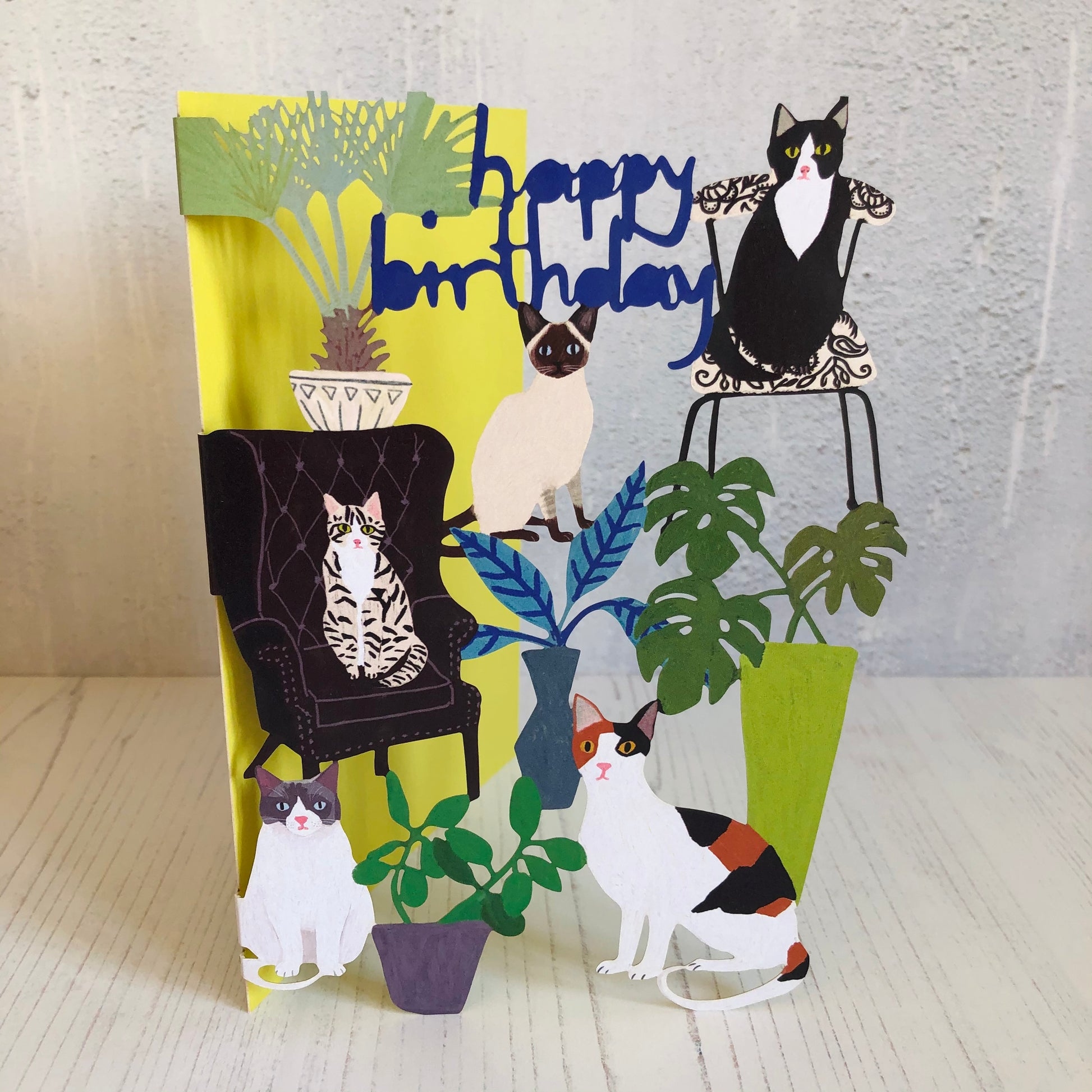 Happy Birthday Cut Out Cats Card - Roger La Borde image 2