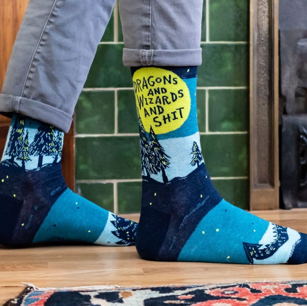Dragons & Wizards & Shit Men's Socks - Incognito image 1