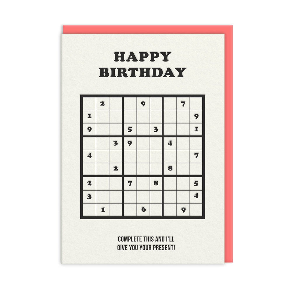 Complete This Sudoku Birthday Card - Ohh Deer image 1