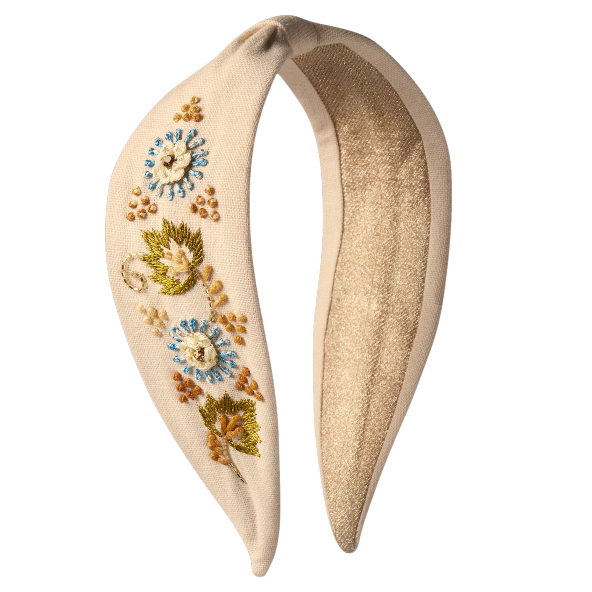 Perfect Posie Embroidered Headband - Coconut - Powder image 1