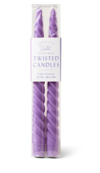 Twisted Violet Dinner Candles Set of 2 - Designworks Collective image 1