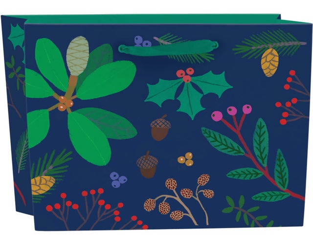 Large Wide Gift Bag - Holly Berry - Roger La Borde image 1