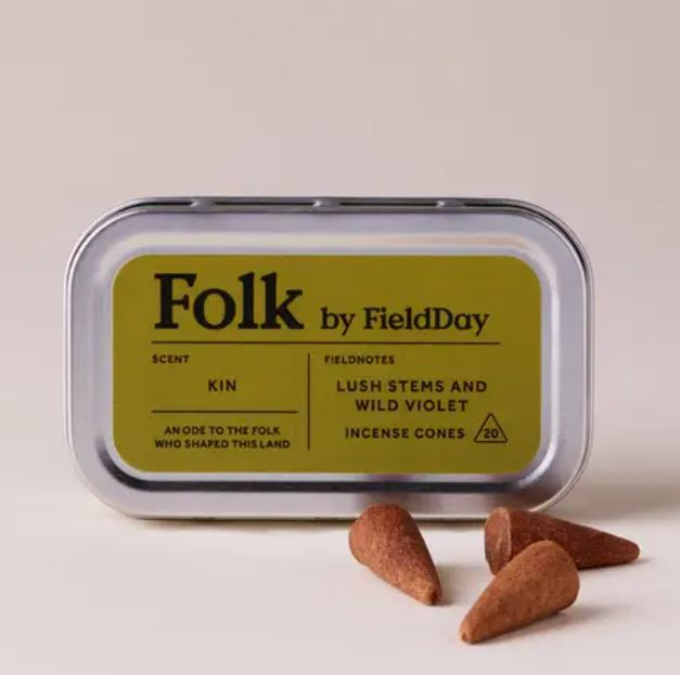 Lush Stems & Wild Violet Tin of Incense Cones - Field Day, Folk image 1