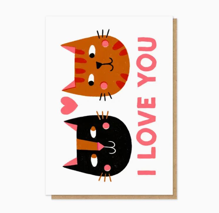 I Love You 2 Cats Card - Stormy Knight image 1