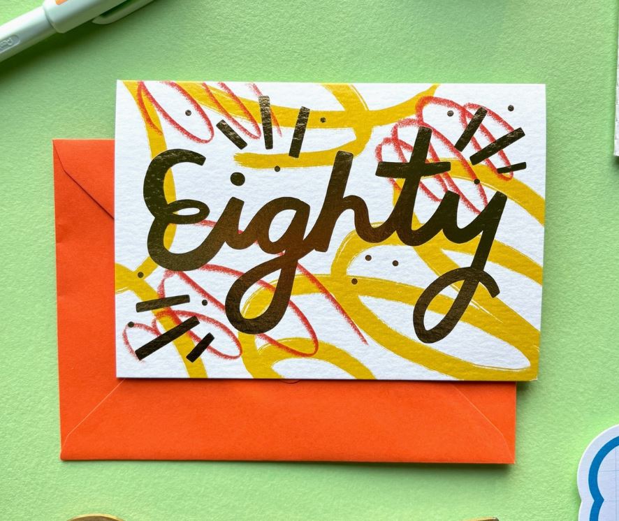 80 Eighty Gold Pattern Card - Kerrie Illustrates image 1