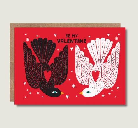 Be My Valentine Flying Love Birds Card - Maggie Magoo Designs image 1